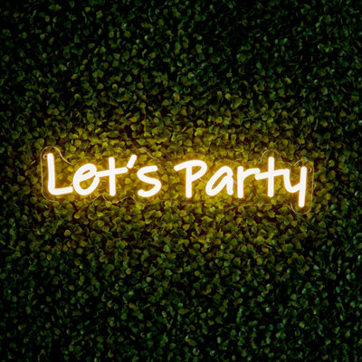 The Outdoor Living Company LED Neon Wall Sign Quote - Let's Party