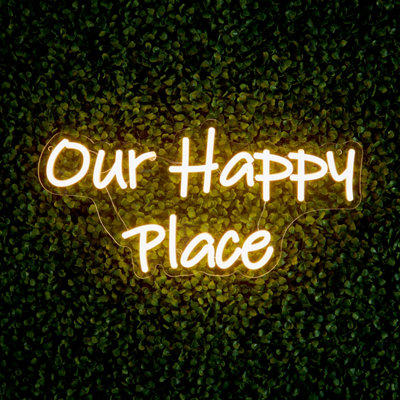 The Outdoor Living Company LED Neon Wall Sign Quote - Our Happy Place