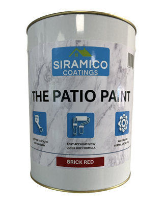 THE PATIO PAINT - BRICK RED - 5 Litre - Superior Patio Paint with Professional Finish - For Use on Patios, Walkways, Walls
