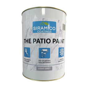 The Patio Paint - Light Grey - 5 Litre - Superior Patio Paint with Professional Finish - For Use on Patios, Walkways, Walls