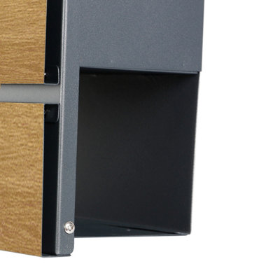 The Phoenix Estilo Top Loading Wood Effect Steel Post Box - 8