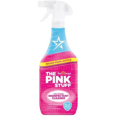 The Pink Stuff Power Disinfectant Cleaner Multi Purpose Spray Streak Free 850ml (Pack of 12)