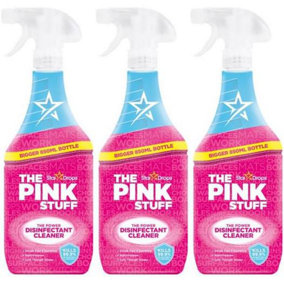 The Pink Stuff Power Disinfectant Cleaner Multi Purpose Spray Streak Free 850ml (Pack of 3)