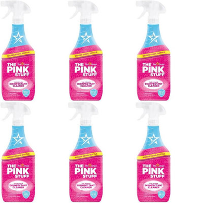 The Pink Stuff Power Disinfectant Cleaner Multi Purpose Spray Streak Free 850ml (Pack of 6)