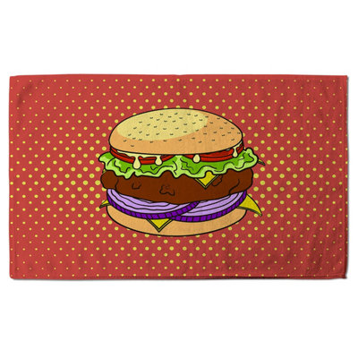 The pop art illustration of burger (Bath Towel) / Default Title Price Comparisons | Compare The Build