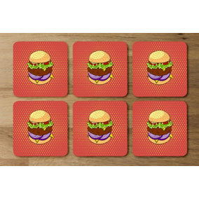 The pop art illustration of burger (Coaster) / Default Title