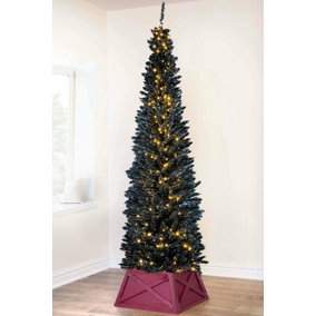 The Pre-lit 5ft Black Italian Pencilimo Tree with hinged branches