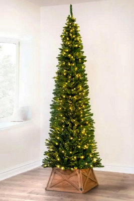 The Pre-lit 8ft Green Italian Pencilimo Tree with hinged branches