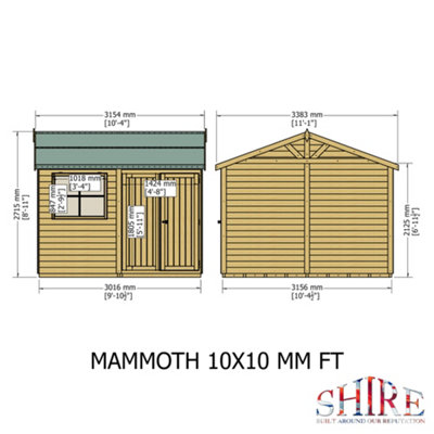 The Premium Mammoth 10x10ft Workshop DD with interchangeable panels - 7