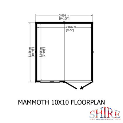 The Premium Mammoth 10x10ft Workshop DD with interchangeable panels - 9