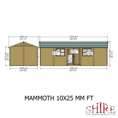 The Premium Mammoth 10x25ft Workshop DD with interchangeable panels - 7
