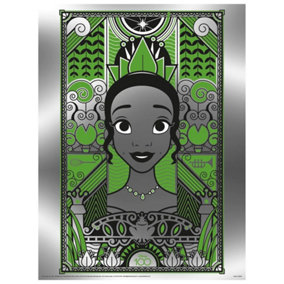 The Princess and the Frog D100 Deco Luxe Tiana Metallic Print Green/Black/Grey (40cm x 30cm)