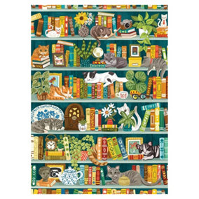 The Purrfect Bookshelf Jigsaw Puzzle 1000 Pieces