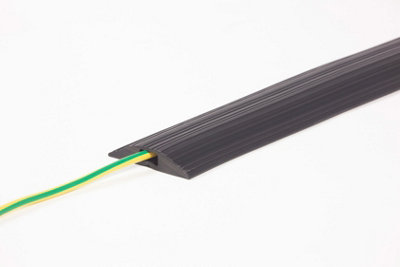 The Ramp People Black Cable Cover 1m-9m (4m) - Channel 15mm x 5mm Rubber Cable Tidy