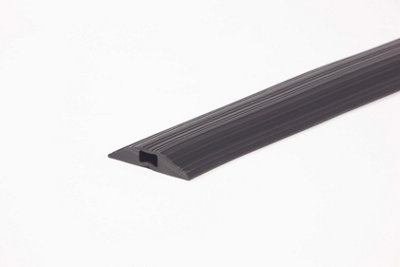The Ramp People Black Cable Protector 1m-9m 1 Channel 15mm x 5mm Rubber Cable Cover Cable Tidy (5m)