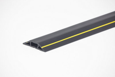 The Ramp People Cable Protector 1m - 9m Black & Yellow Channel Size 20mm x 10mm Floor Cable Cover (9m) Rubber Office Home