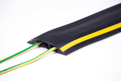 The Ramp People Floor Cable Cover 1m - 9m (2m) 2 Channels Black & Yellow