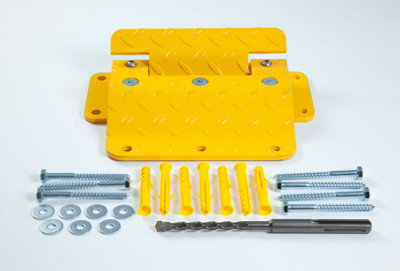 The Ramp People Flow Plates for Small Vehicles - Includes Fixings - Yellow One Way Traffic Control