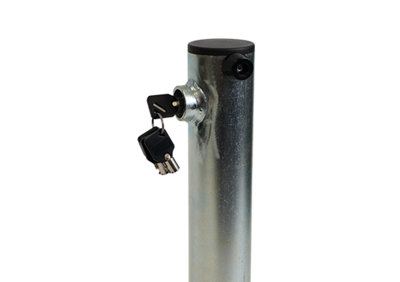 The Ramp People Folding Parking Bollard - Silver Driveway Security Post ...