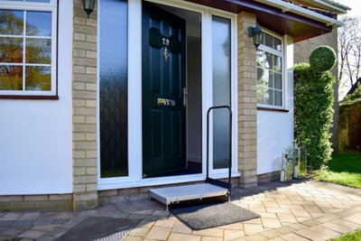 The Ramp People Half Step with Handrail - Adjustable Outdoor Half Step ...