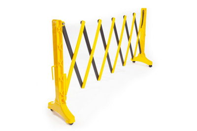 The Ramp People Plastic Expandable Barrier on Wheels Black & Yellow (Expands up to 3.5m) Safety Barrier