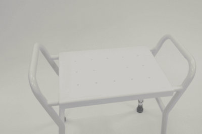 The Ramp People Shower Stool - White Height Adjustable Mobility Aid Lightweight Portable