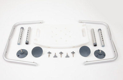The Ramp People Shower Stool with Handles - Adjustable Height, Aluminium & Plastic, Non Slip Rubber Feet