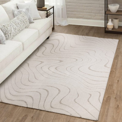 The Rug Edit Axel Ripple Ivory Rug 200x275cm