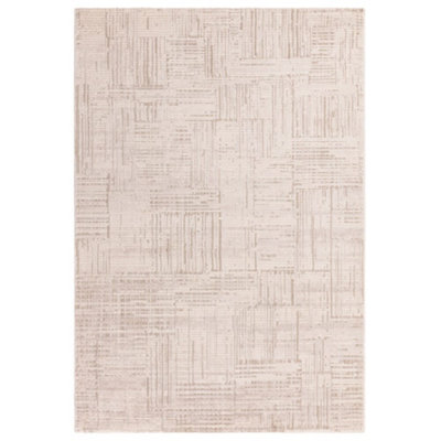 The Rug Edit Axel Scandi Grid Ivory Living Room Rug 120x160cm