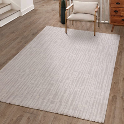 The Rug Edit Axel Stripe Ivory Rug 200x275cm