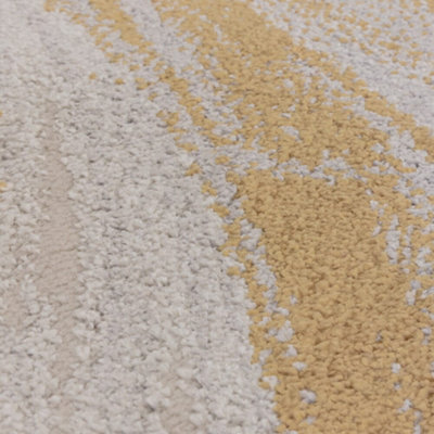 The Rug Edit Viva Swirl Grey Gold Living Room Rug 120x160cm