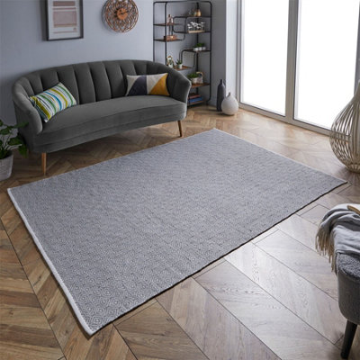 The Rug Seller Silver Brittany Rug For Living Room - Extra Large 200x290cm