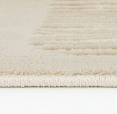 THE RUGS Aura Collection  Area Rugs with Modern Abstract Design in Grey and Beige 6050