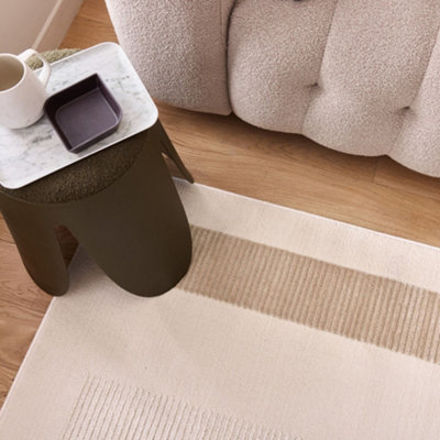 THE RUGS Aura Collection  Area Rugs with Modern Abstract Design in Grey and Beige 6050