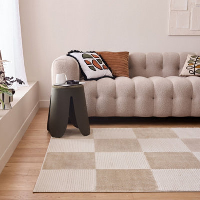 THE RUGS Aura Collection Area Rugs with Modern Checkered Design in ...