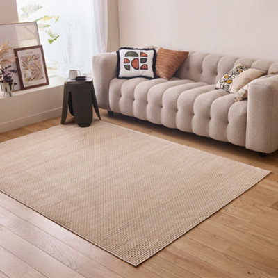 THE RUGS Aura Collection  Area Rugs with Modern Dots Design in Grey and Beige 6060