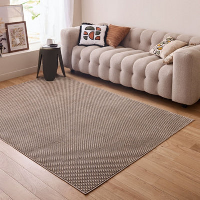 THE RUGS Aura Collection  Area Rugs with Modern Dots Design in Grey and Beige 6060