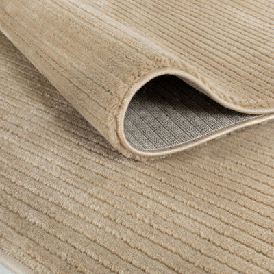 THE RUGS Aura Collection  Area Rugs with Modern Striped Design in Beige 6010