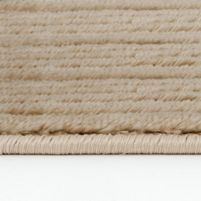 THE RUGS Aura Collection  Area Rugs with Modern Striped Design in Beige 6010