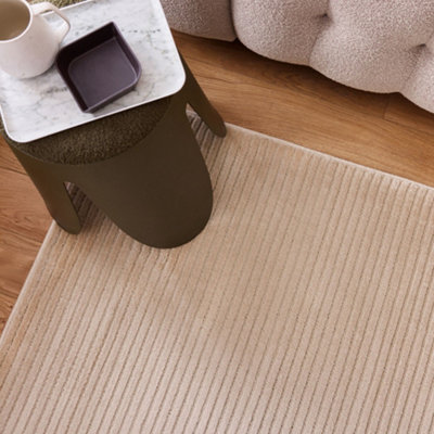 THE RUGS Aura Collection  Area Rugs with Modern Striped Design in Beige 6010