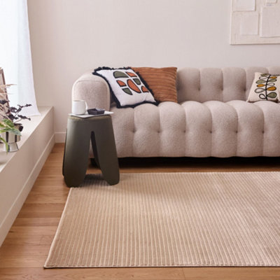 THE RUGS Aura Collection  Area Rugs with Modern Striped Design in Beige 6010
