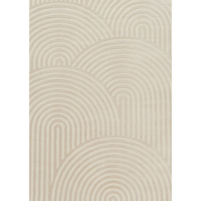 THE RUGS Aura Collection  Area Rugs with Modern Wave Design in Grey,Cream and Beige 6020
