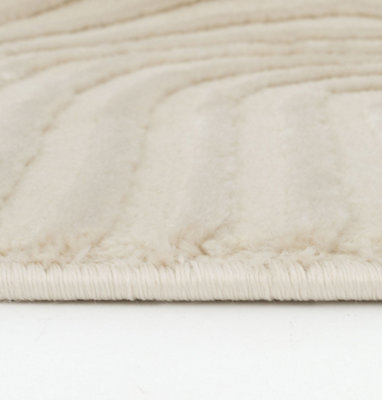 THE RUGS Aura Collection  Area Rugs with Modern Wave Design in Grey,Cream and Beige 6020