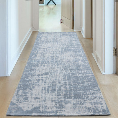 THE RUGS Carina Collection Rugs in Blue 6923 Non-Slip Machine Washable