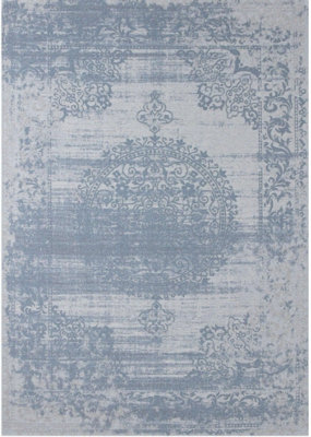 THE RUGS CARINA COLLECTION RUGS IN BLUE 6945 NON-SLIP MACHINE WASHABLE