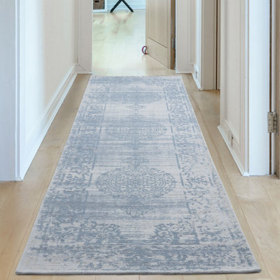 THE RUGS CARINA COLLECTION RUGS IN BLUE 6945 NON-SLIP MACHINE WASHABLE