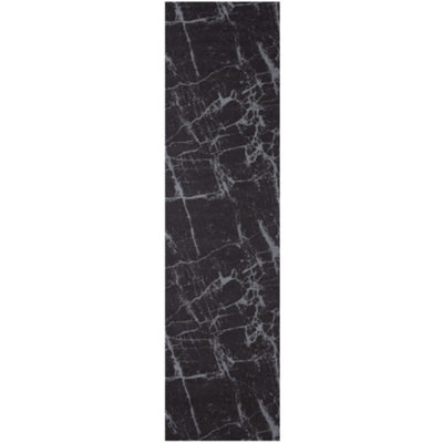 THE RUGS Carina Collection  Rugs in Dark Grey 6952D Non-Slip Machine Washable