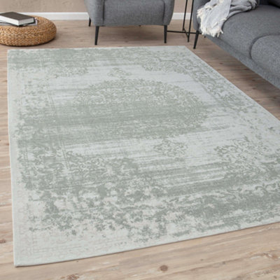THE RUGS Carina Collection Rugs in Green 6944 Non-Slip Machine Washable