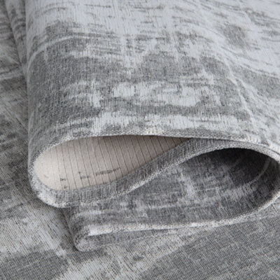 THE RUGS Carina Collection Rugs in Grey 6921G Non-Slip Machine Washable