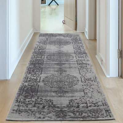 THE RUGS Carina Collection Rugs in Grey 6942 Non-Slip Machine Washable